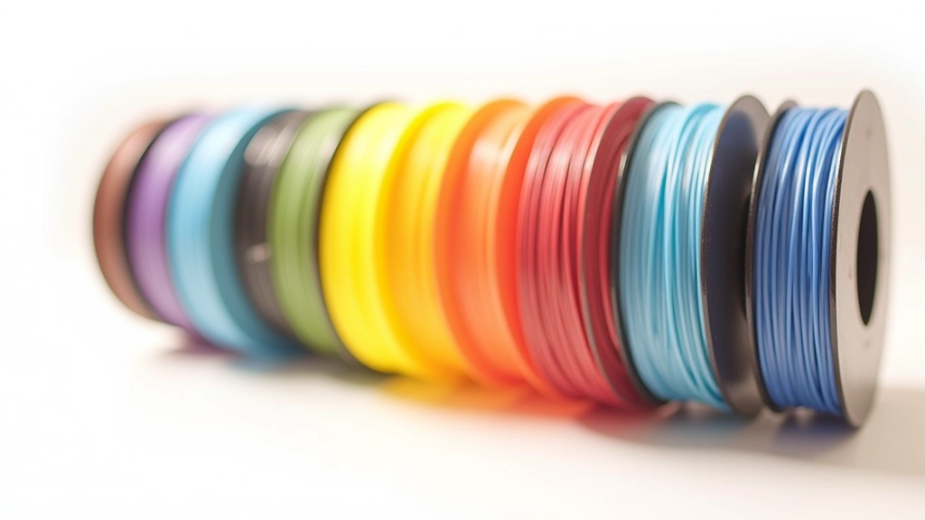 Dažāda krāsa plastmasas filamenti ritīši uz balta fona