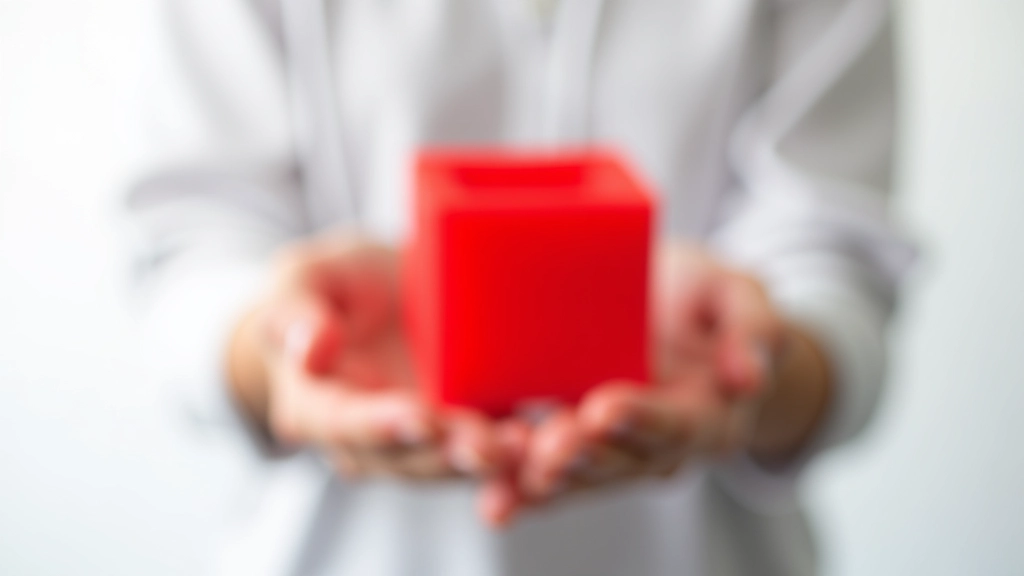 Rokā turēts 3D drukāts sarkans prototips uz melnā fona